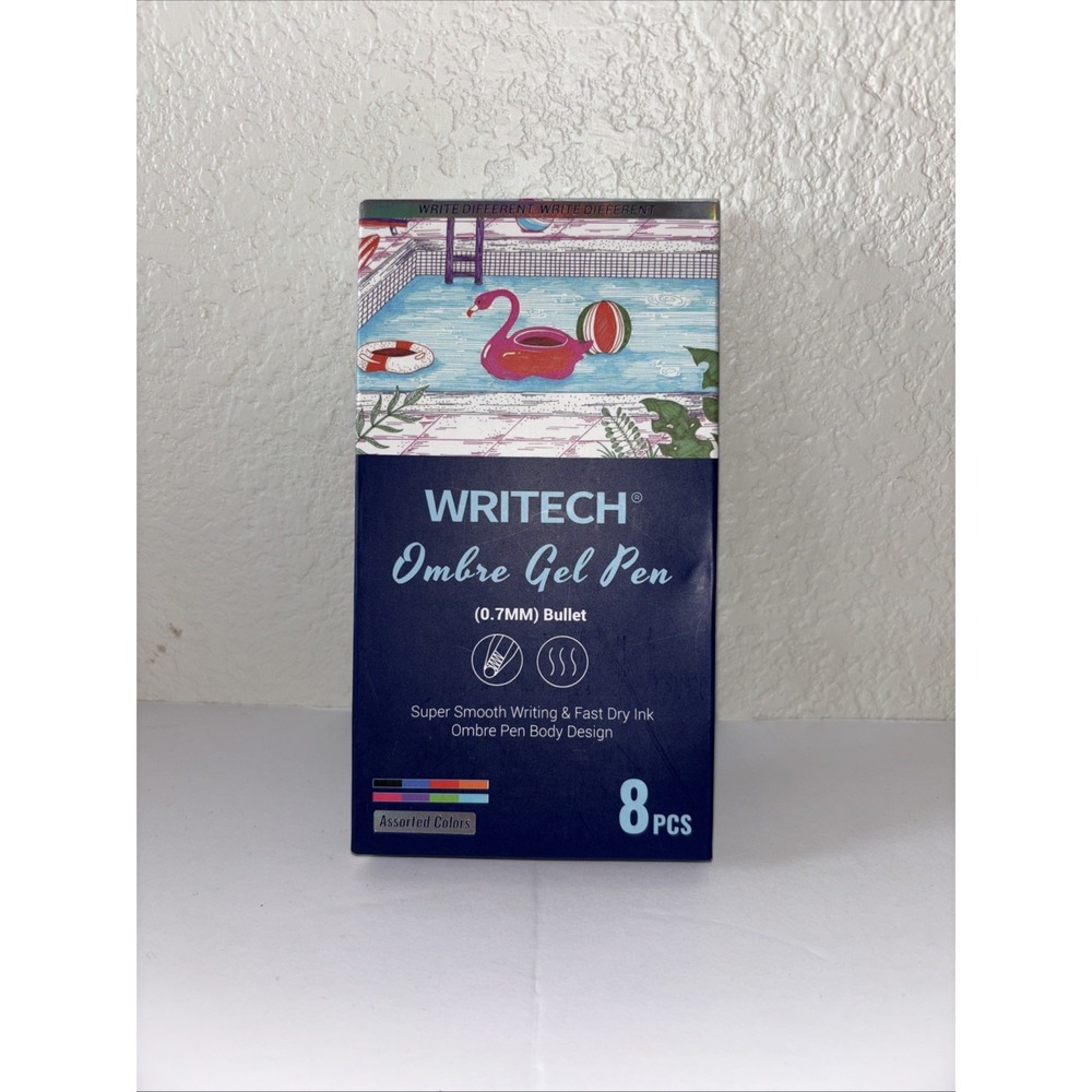 Writech Retractable Ombré Gel Ink Pens 0.7mm Multicolor 8 Count Pack Sealed
